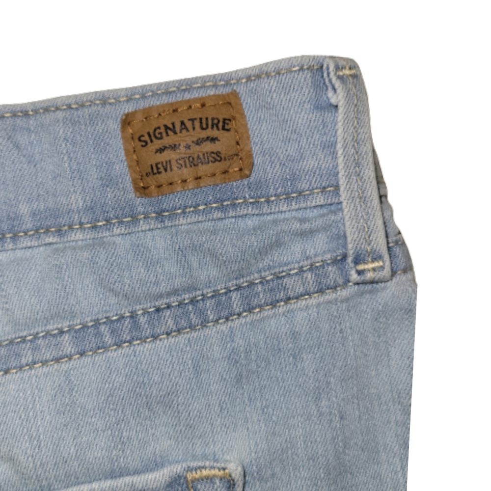 Levis Cut Off Fringe Shorts Lightwash Blue Size 14 - Picture 5 of 8
